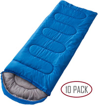 Load image into Gallery viewer, Lot of 10 Mummy Sleeping Bags - 7' Thick Comfortable Camping Backpacking Sleep Sacks - BLUE