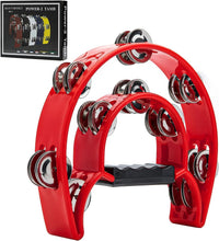 Load image into Gallery viewer, Double Row Metal Tambourine - Red