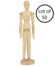 Load image into Gallery viewer, Lot of 50 - 12" Artists Wooden Jointed Mannequins - Drawing Human Figure Models