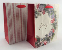 Load image into Gallery viewer, 80 Holiday Gift Bags Coordinating Christmas Gift Wrapping Bags Bulk Set 7" x 9"