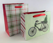 Load image into Gallery viewer, 80 Holiday Gift Bags Coordinating Christmas Gift Wrapping Bags Bulk Set 7" x 9"