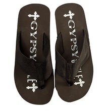 Load image into Gallery viewer, Gypsy Soule Platform Wedge Flip Flops, 2" Comfort Heel Thong Sandals - Brown