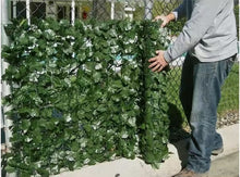 Load image into Gallery viewer, Artificial Hedge 60"x10' Evergreen Faux Ivy Vine Roll Privacy Fence Leaf Screen