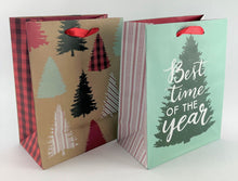 Load image into Gallery viewer, 80 Holiday Gift Bags Coordinating Christmas Gift Wrapping Bags Bulk Set 7" x 9"