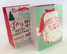 Load image into Gallery viewer, 80 Holiday Gift Bags Coordinating Christmas Gift Wrapping Bags Bulk Set 7" x 9"