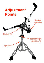 Load image into Gallery viewer, Zenison SNARE DRUM STAND Double Braced Chrome Percussion Drummer Gear Heavy Duty