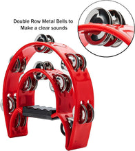 Load image into Gallery viewer, Double Row Metal Tambourine - Red