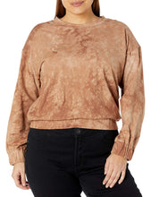 Load image into Gallery viewer, KENDALL + KYLIE Women's Elastic Waist Lounge Sweatshirt, Brown, Large