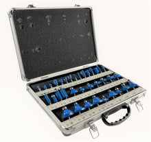 Load image into Gallery viewer, 35 Piece EDM ROUTER BIT SET - 1/4" Shank Tungsten Carbide Edges in Aluminum Case
