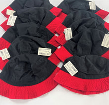 Load image into Gallery viewer, Lot of 50 Lids Bucket Hats - Two Tone Catcher's Bucket Hats Unisex Adult Red/Black One Size