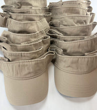 Load image into Gallery viewer, Lot of 50 Khaki Visors - Adjustable Sun Visor Caps Hats for Resale/Branding Unisex - Khaki