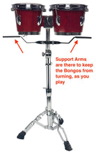 Load image into Gallery viewer, Zenison Double Braced Bongo Stand Gig Bag Height Adjustable Pivoting Heavy Duty