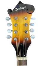 Load image into Gallery viewer, Zenison Sunburst Manodlin 8 String Acoustic F-Style Mandolin Silver Hardware