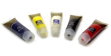 Load image into Gallery viewer, ACRYLIC PAINTS SET 5 x 120ml Tubes White Red Blue Black Yellow Canvas Crafts