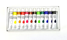Load image into Gallery viewer, 12 Color Acrylic Rainbow Pigments Artist Paint Set - Twelve 12ml Tubes