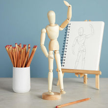 Load image into Gallery viewer, 12" Artists Wooden Jointed Mannequin for Drawing The Human Figure or Home Decoration