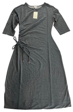 Load image into Gallery viewer, A New Day Cinched Waist Dress Heathered Gray Cozy Jersey w/Copper Accents Small