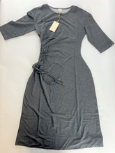 Load image into Gallery viewer, A New Day Cinched Waist Dress Heathered Gray Cozy Jersey w/Copper Accents Small