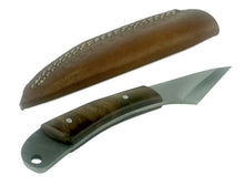 Load image into Gallery viewer, Damascus Steel Kiridashi -Japanese Utility Knife Leather Sheath Custom Handmade