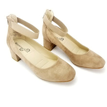 Load image into Gallery viewer, Mountain Sole, Women's Madyn Elastic Ankle Strap Pumps, Back Zipper Secure Fit