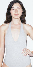 Load image into Gallery viewer, American Apparel Ladies Halter Bodysuit Cotton Spandex, Heather Grey, Ladies Med