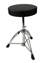 Load image into Gallery viewer, Zenison Drum Throne Seat Chrome Double Braced Height Adjustable Round Swivel
