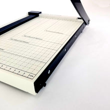 Load image into Gallery viewer, A4 Guillotine Paper Cutter with Metal Base, (12" x 10" inch top), Paper Trimmer with Multi Sheet Capacity, Heavy Duty Blade for Photo Craft Cardstock, Large Paper Cutter for Home or Office