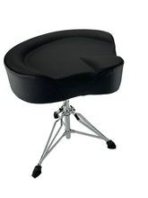 Load image into Gallery viewer, Zension DRUM THRONE MotorCycle-Style Seat Black Double Braced Padded Swivel