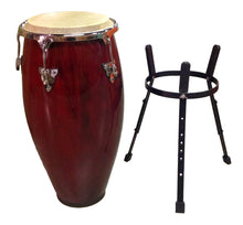 Load image into Gallery viewer, Zenison 12" CONGA DRUM with STAND Latin Percussion TUMBA - Red Wine Wood