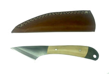 Load image into Gallery viewer, Damascus Steel Kiridashi -Japanese Utility Knife Leather Sheath Custom Handmade