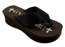 Load image into Gallery viewer, Gypsy Soule Platform Wedge Flip Flops, 2" Comfort Heel Thong Sandals - Brown
