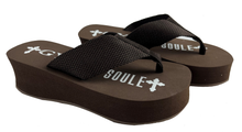 Load image into Gallery viewer, Gypsy Soule Platform Wedge Flip Flops, 2" Comfort Heel Thong Sandals - Brown