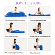 Load image into Gallery viewer, Lot of 10 Mummy Sleeping Bags - 7' Thick Comfortable Camping Backpacking Sleep Sacks - BLUE