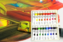 Load image into Gallery viewer, 18 Color Acrylic Rainbow Pigments Artist Paint Set - Eighteen 12ml Tubes