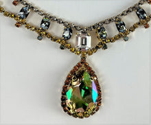 Load image into Gallery viewer, Tova Vintage Victoria Inspired Necklace, Multicolored Crystals Adjusts to 19.5"