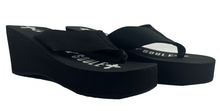 Load image into Gallery viewer, Gypsy Soule - 3" Heel Platform Thong Sandals Wedge Comfort Soles - BLACK