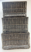 Load image into Gallery viewer, Metro Incorporated Rectangular Basket 3 Piece Set Large Nesting Storage Baskets