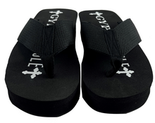 Load image into Gallery viewer, 24 Pack Case Lot for Resale Gypsy Soule Sandals 2" Heel Wholesale Flip Flops - BLACK