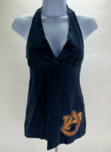 Load image into Gallery viewer, Auburn NCAA Women's V-Neck Tie Back Halter Top with Logo, Navy