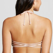 Load image into Gallery viewer, Women's Strappy Back Bralette Bikini Top - Xhilaration™ Green Olive D/DD Cup