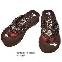Load image into Gallery viewer, 24 Pack Case Lot for Resale Gypsy Soule Sandals 1" Flats Comfort Heel Flip Flops - BLACK