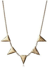 Load image into Gallery viewer, Tat2 Designs Gold Florence Hammered Triangle Necklace, Swarovski Crystals