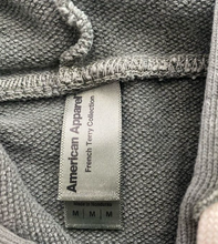 Load image into Gallery viewer, Short Sleeve Hoodie American Apparel Men's French Terry Faded Green Pullover - M