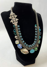 Load image into Gallery viewer, Tova Side Clasp Blue Necklace, Gorgeous Mix of Blue Stones & Crystals