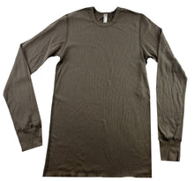 Load image into Gallery viewer, Women's Thermal Shirt Long Sleeve Waffle Knit Top American Apparel, Almond - M