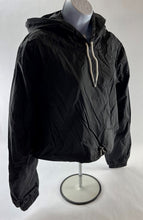 Load image into Gallery viewer, Women's Hooded Cropped Pullover Windbreaker Nylon Short Crop Hoodie Black XL