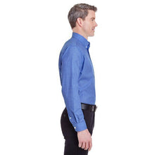 Load image into Gallery viewer, Ultra Club Men's End on End Long Sleeve Button Down Shirt Wrinkle Resistant BLU