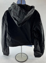Load image into Gallery viewer, Women's Hooded Cropped Pullover Windbreaker Nylon Short Crop Hoodie Black XL
