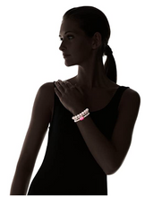 Load image into Gallery viewer, Devoted Buddha Rose Quartz Pave Bracelet Set, Light Pink