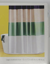 Load image into Gallery viewer, Target Room Essentials COLOR BLOCK STRIPE Green Peach Black Shower Curtain 72"